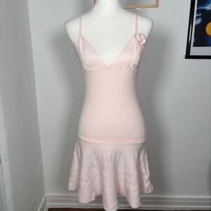 Pink Knit Sleeveless Dress
